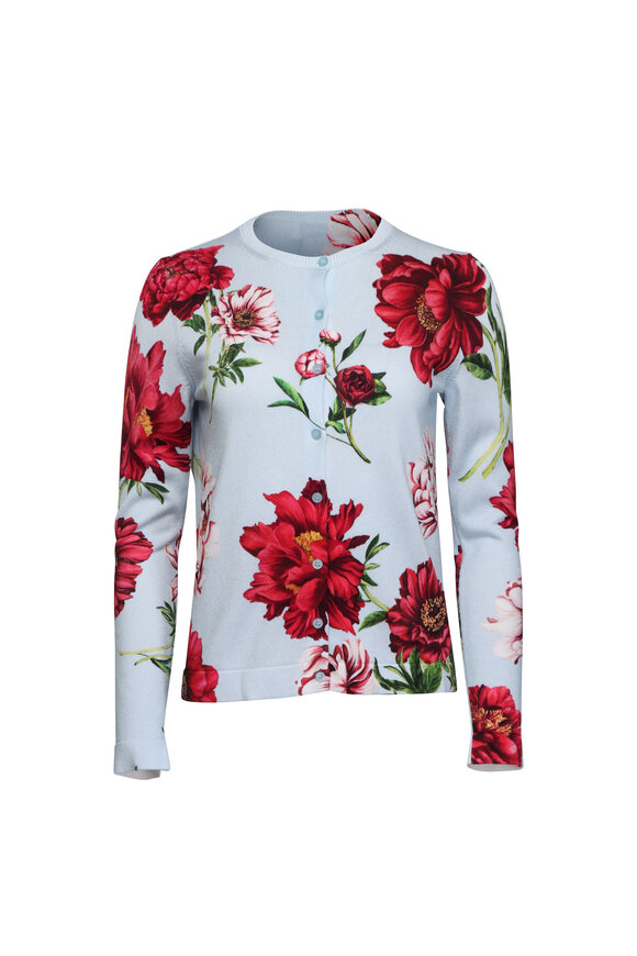 Carolina Herrera - Lacquer Red Basic Knit Cardigan