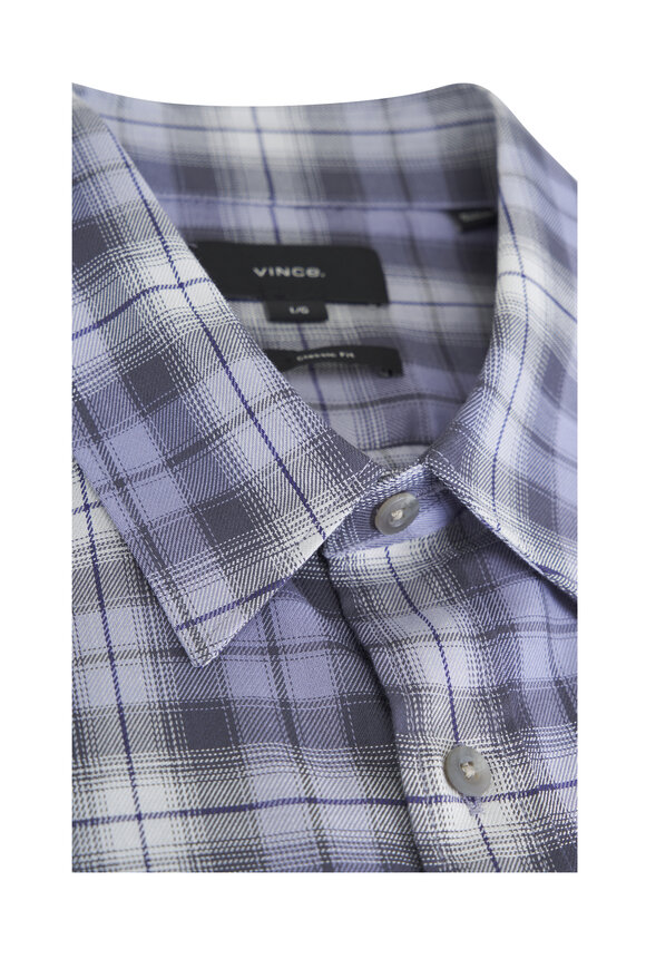 Vince Purple Plaid Sport Shirt - view 4