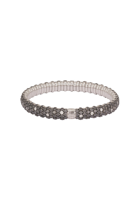 ZYDO 18k Black & White Diamond Domed Stretch Bracelet - view 3