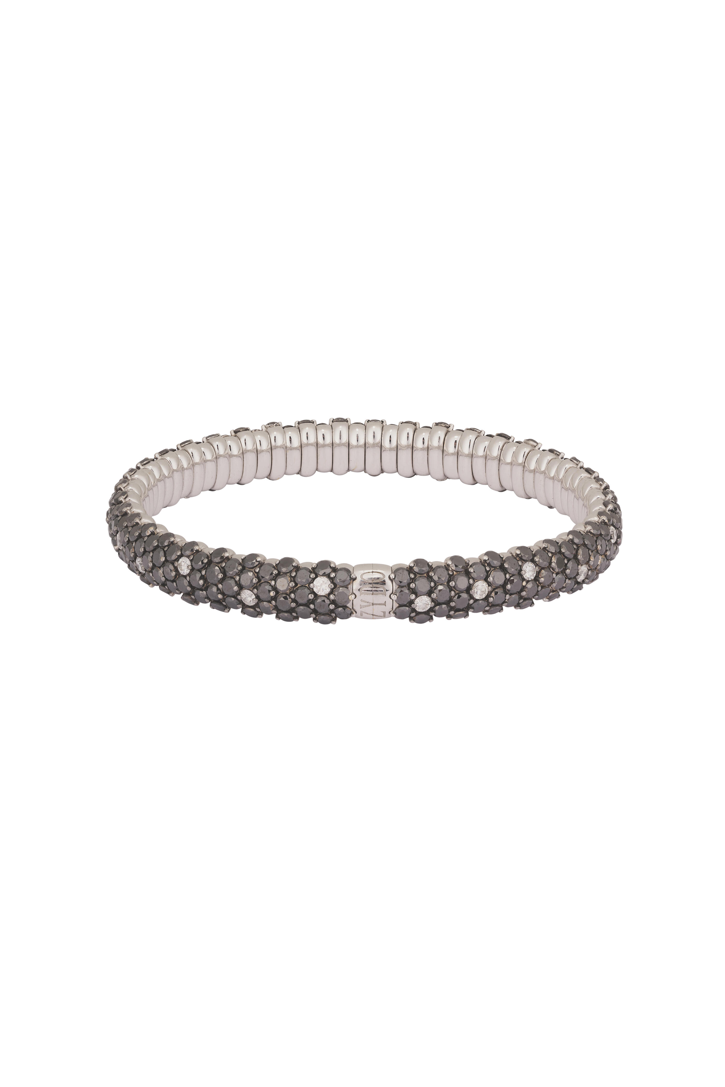 ZYDO - 18k Black & White Diamond Domed Stretch Bracelet - view 3