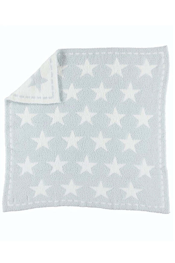 Barefoot Dreams Aqua Ice Stars CozyChic-Dream Receiving Blanket