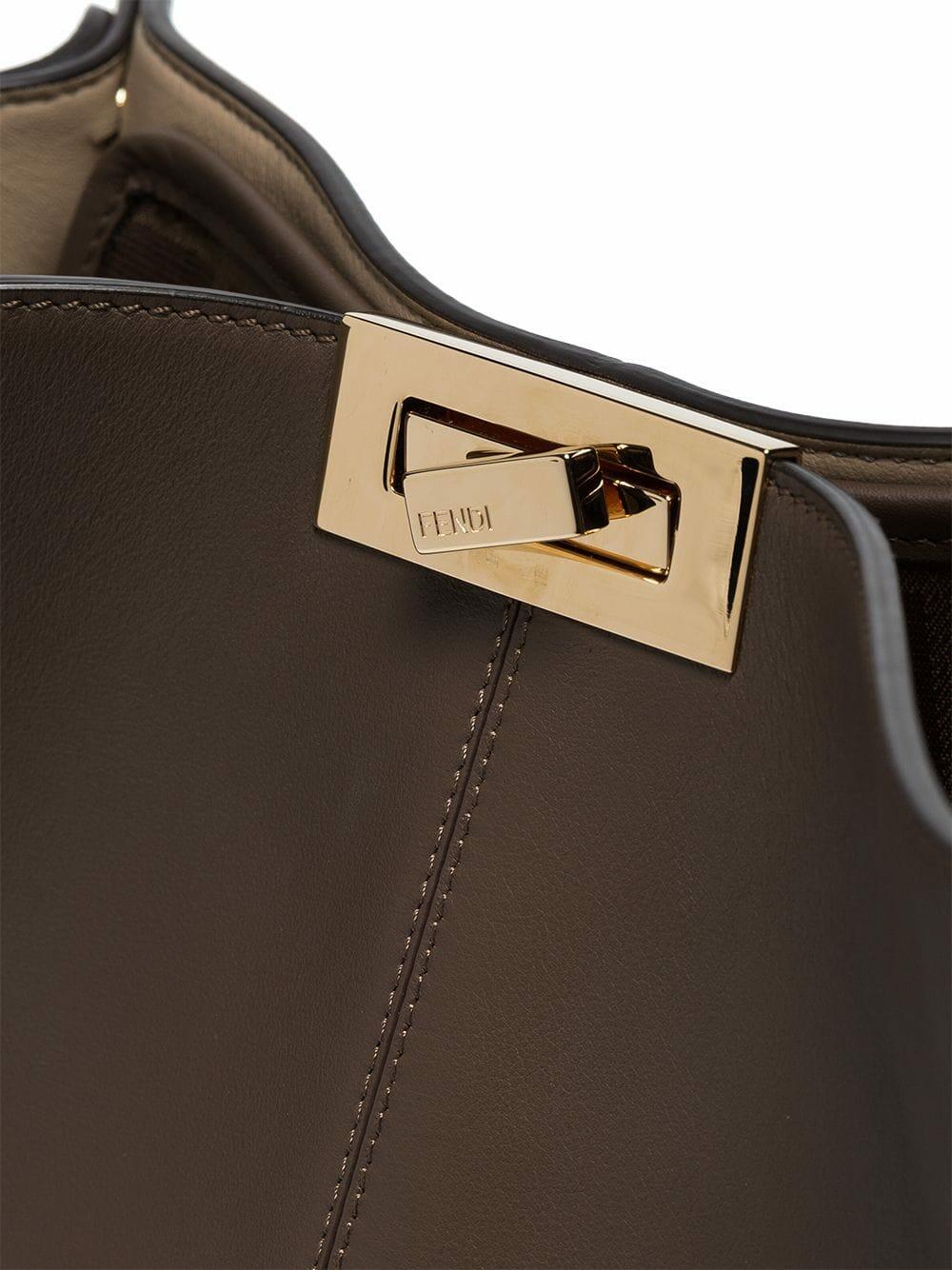 Fendi - Peekaboo X-Lite Brown Leather Large Tote Fendi - Peekaboo X-Lite Brown Leather Large Tote