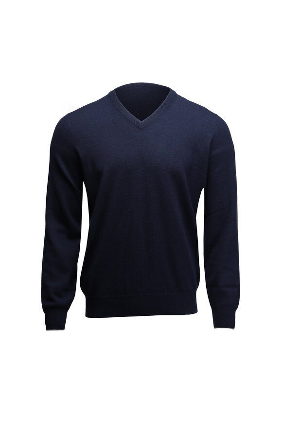 ブルネロクチネリ　ネイビー/ホワイト ジップアップベスト Brunello Cucinelli（ブルネロクチネリ）ベスト ジレ - FARFETCH