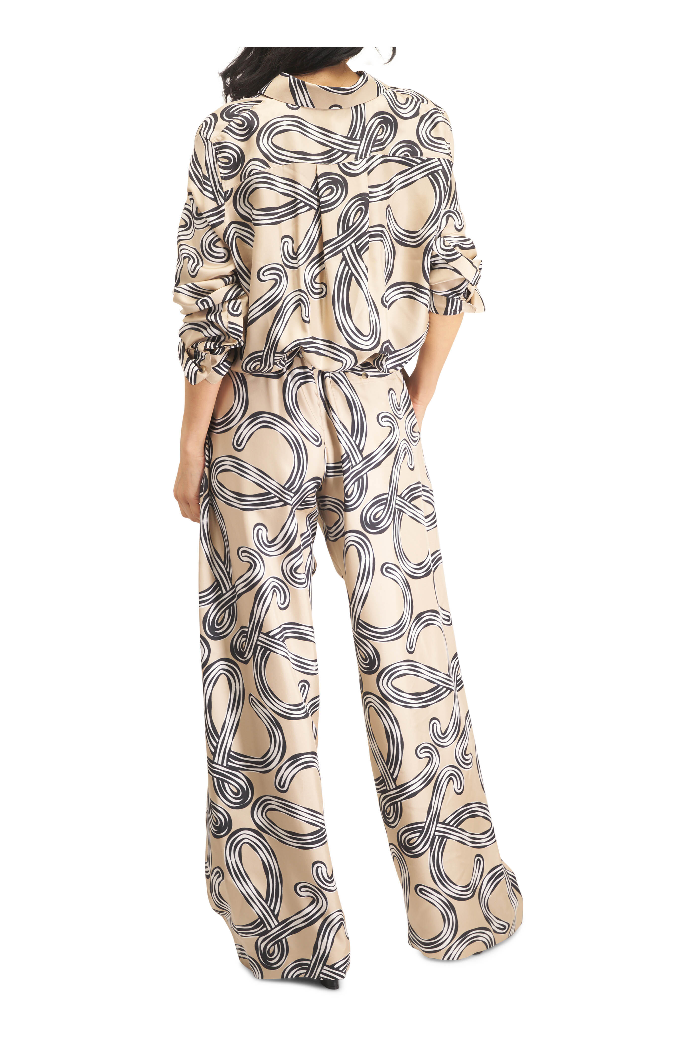Loewe - Beige & Black Silk Balloon Shirt - view 4