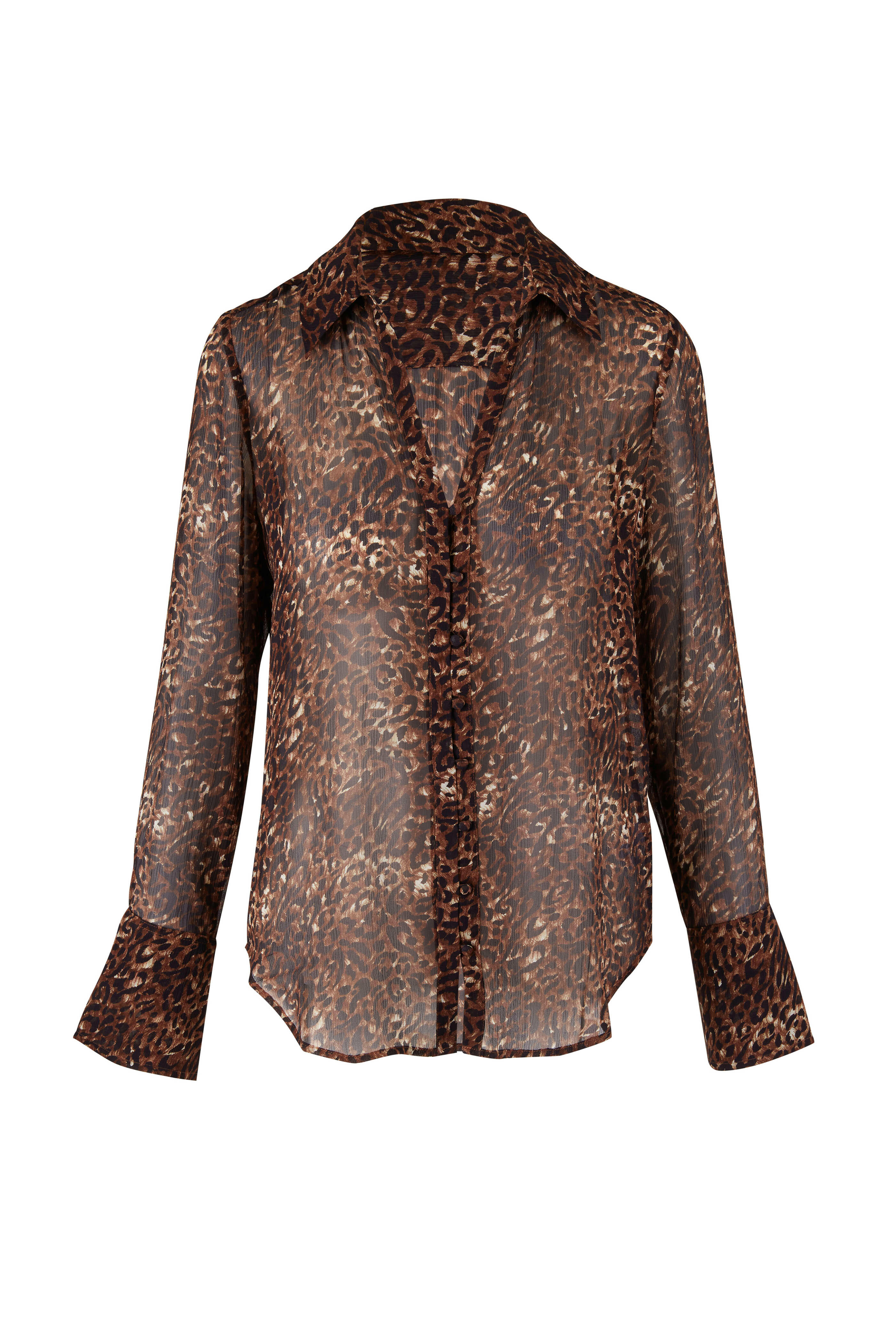 Paige - Toscani Mocha Printed Silk Blouse