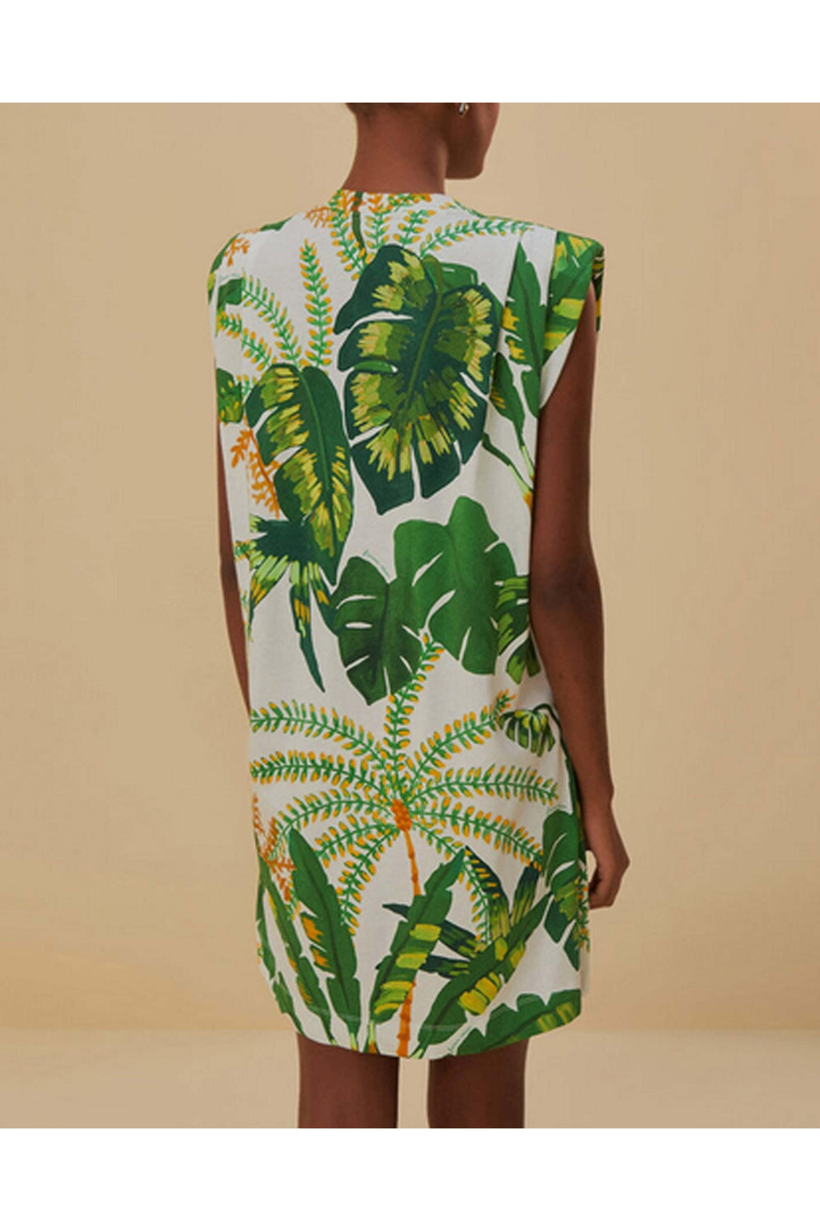 Farm Rio - Off White Tropical Forest T-Shirt Dress
