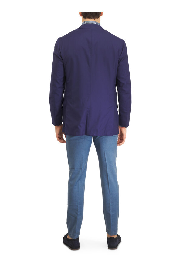 Kiton Washed Blue Wool Dress Pant - view 6
