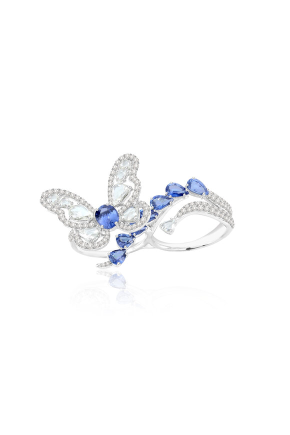 Sutra - Diamond & Sapphire Butterfly Ring