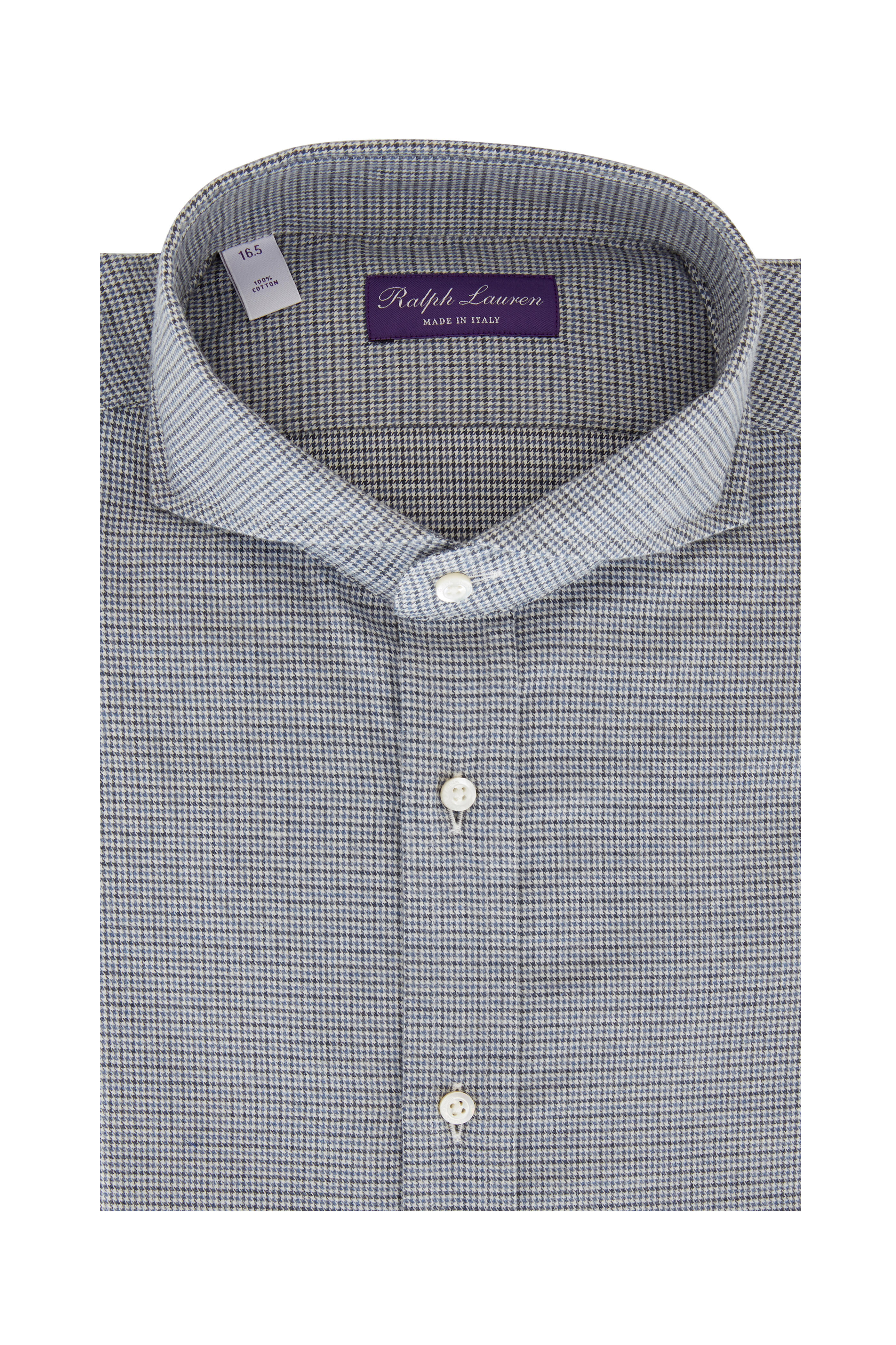Ralph Lauren Purple Label - Blue Houndstooth Sport Shirt