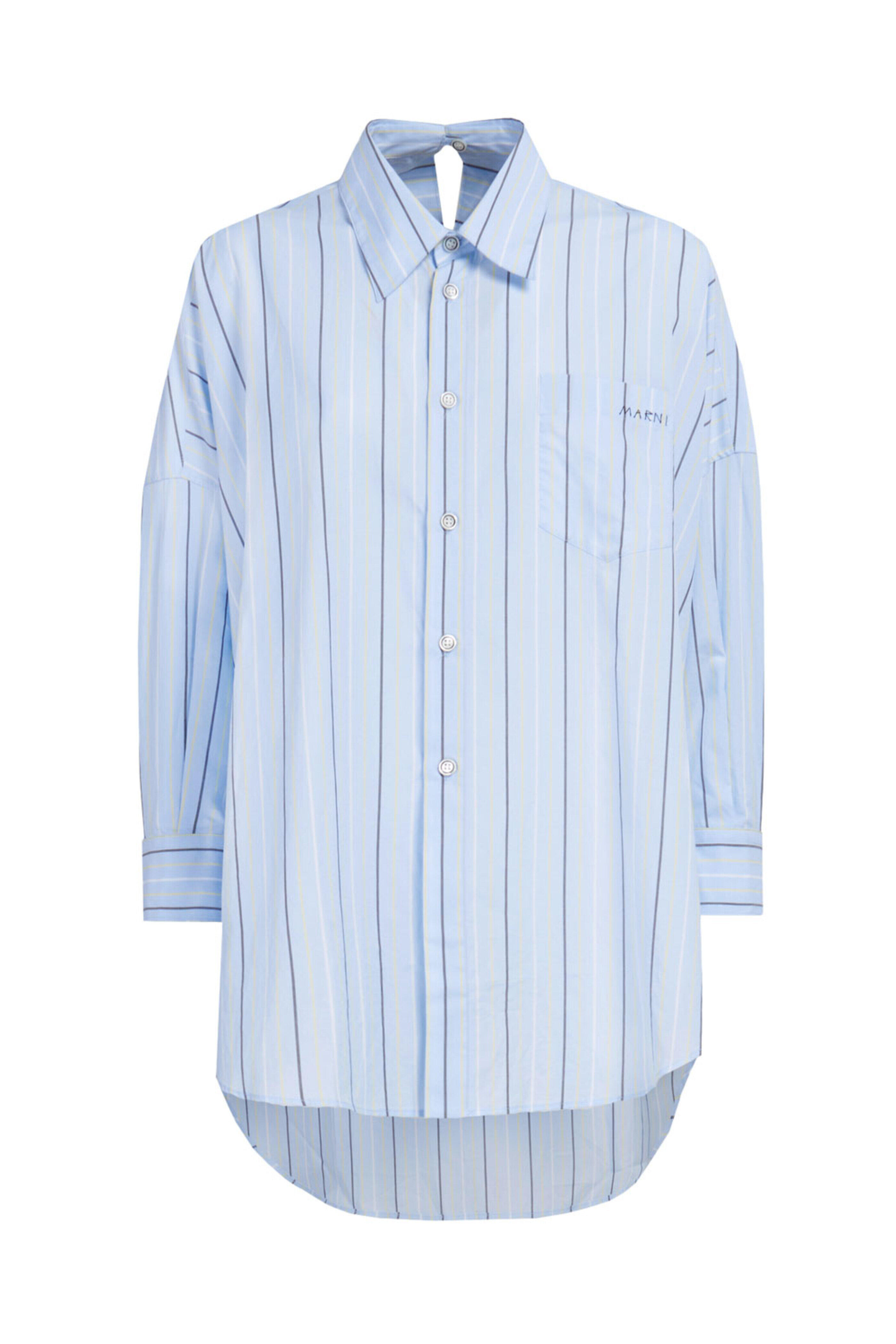 Marni - Aqua Marine Stripe Oversized Long Sleeve Shirt