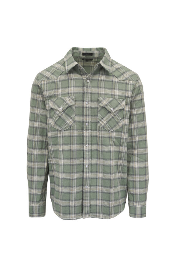 AG Western Green Multi Plaid Shirt
