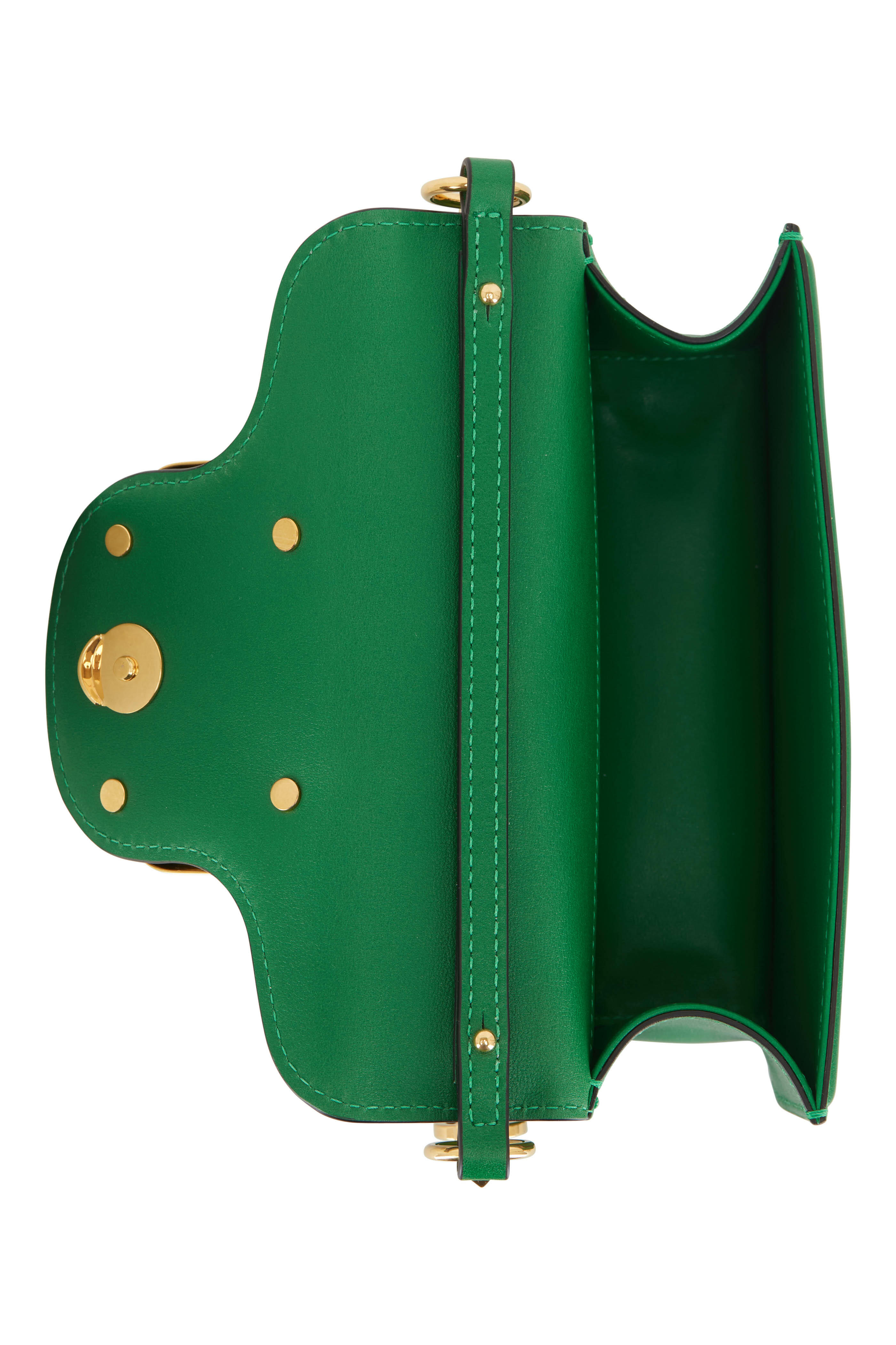 Valentino Garavani Locò Calfskin Shoulder Bag in Green
