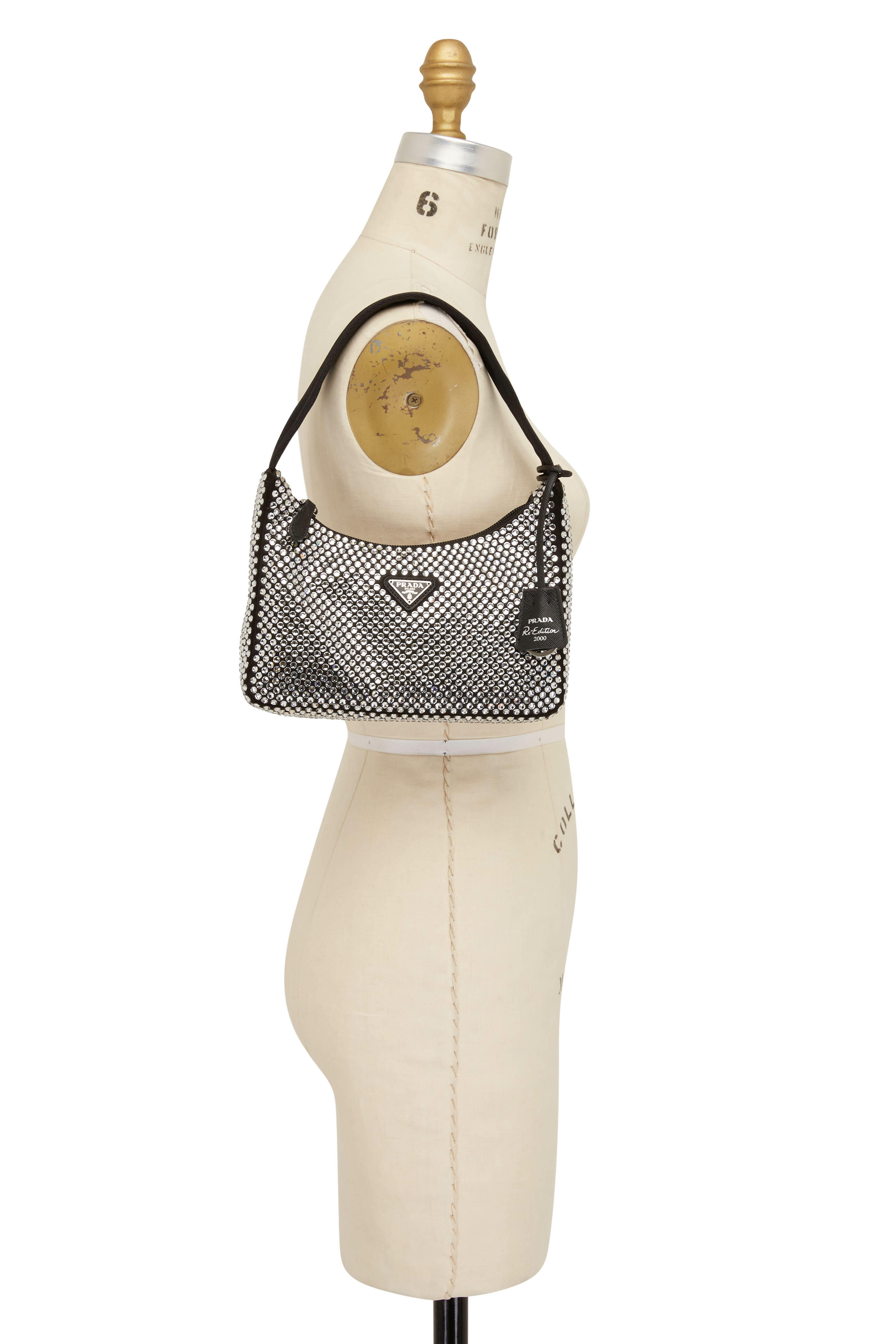 Prada White Satin Mini Bag with Crystals - Originally $2700