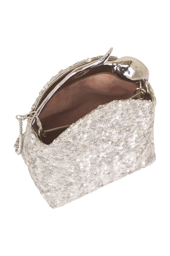 Erdem Silver Sequins Mini Bloom Bag - view 5