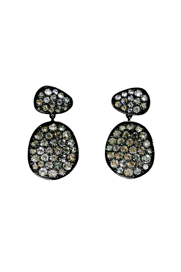 Etho Maria - 18K Blackened Yellow Gold Blue Topaz Earrings