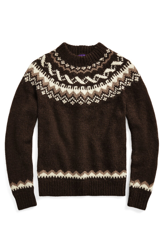 Ralph Lauren Purple Label - Dark Brown Fair Isle Sweater