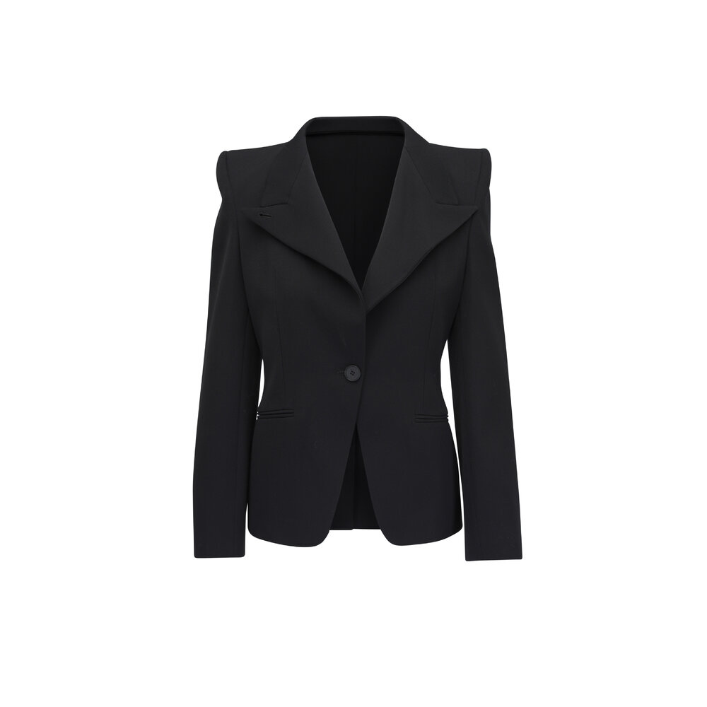 McQueen - Black Twisted Spliced Calvary Jacket | Mitchell Stores