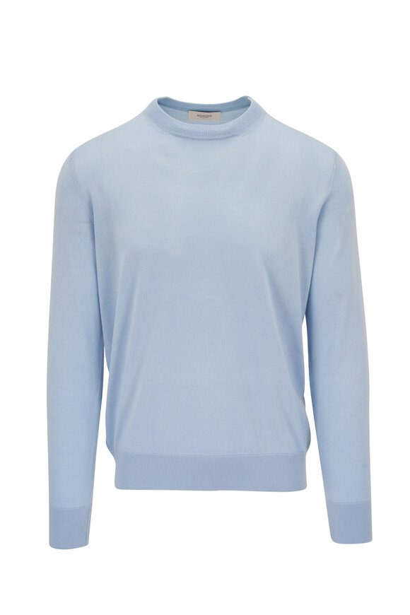 Agnona Blue Cashmere & Silk Crewneck Sweater