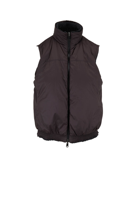 Brunello Cucinelli - Onyx Cashmere Front & Taffeta Reversible Vest