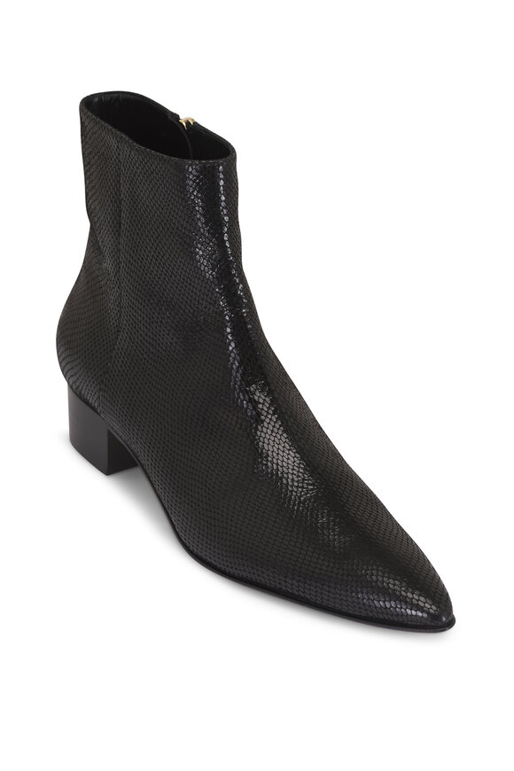 Arteana Arona Black Embossed Leather Bootie, 30mm