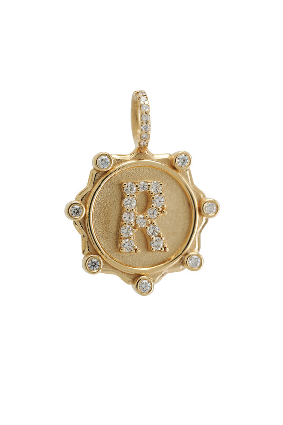 Marlo Laz - Large Pavé Initial "R" Charm