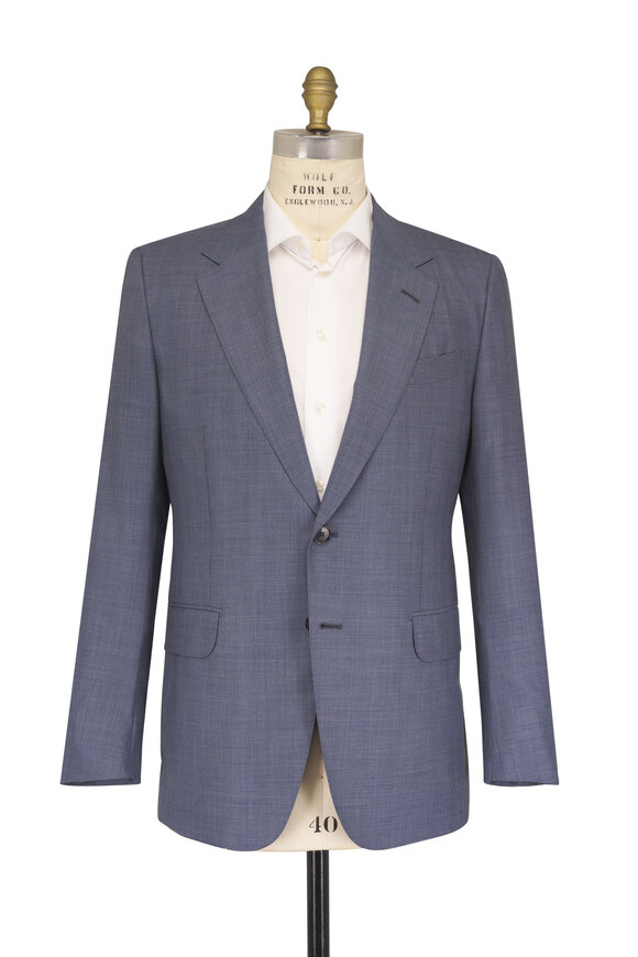 Zegna Centoventimila Slate Blue Soft Plaid Wool Suit - view 2