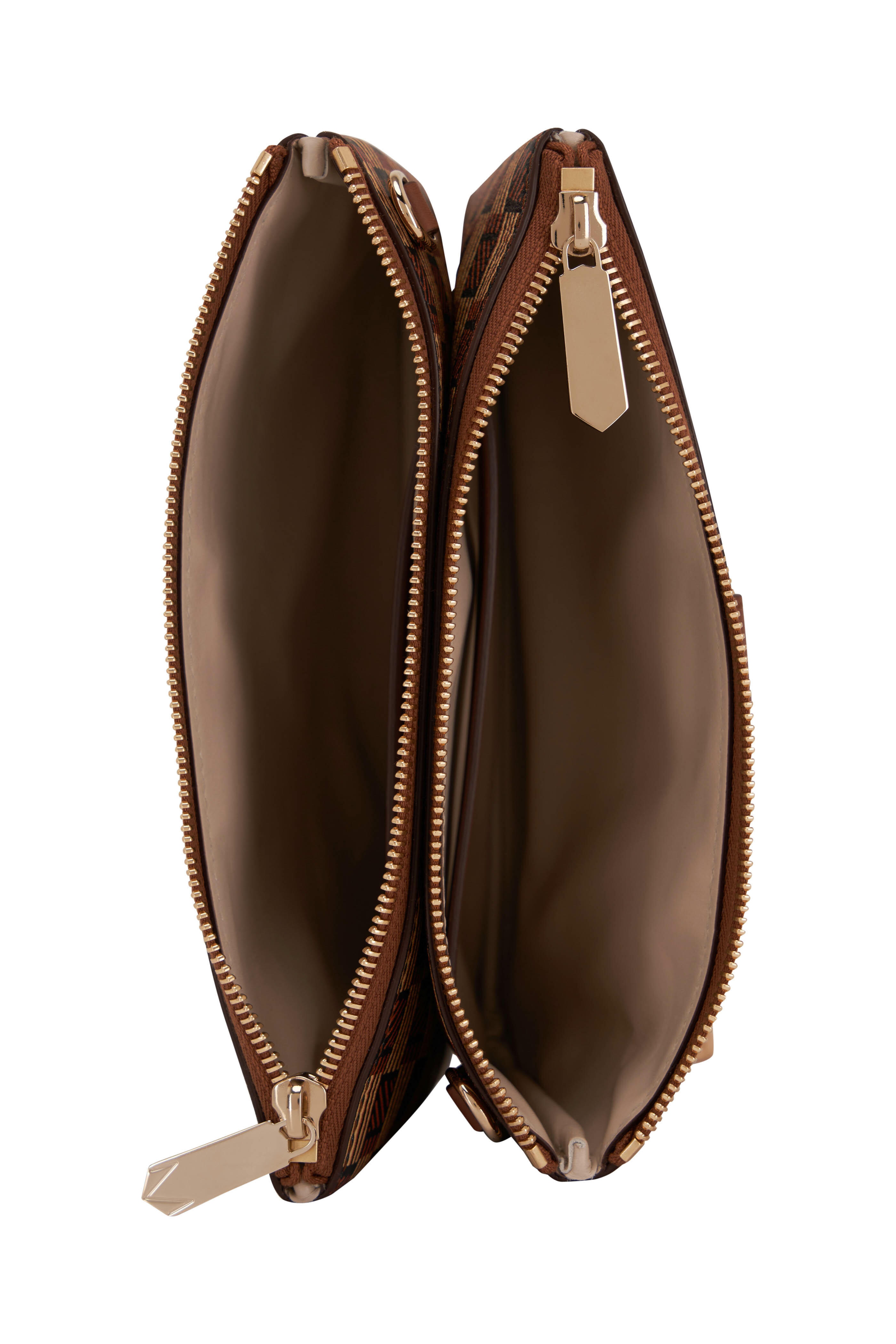 Moreau monogram-print leather shoulder bag - Brown