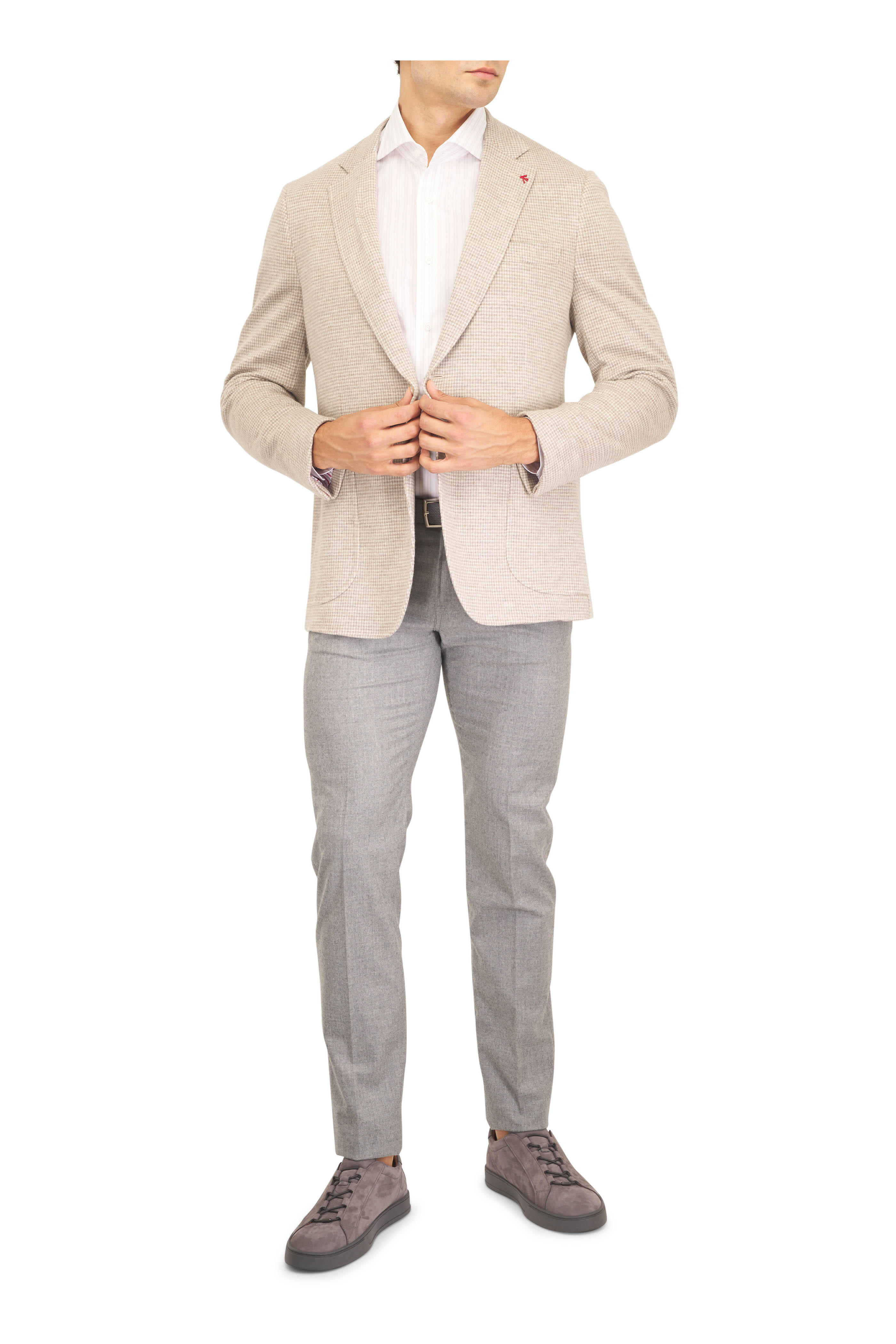 Marco Pescarolo - Nerano Light Gray Flannel Five Pocket Pant - view 2