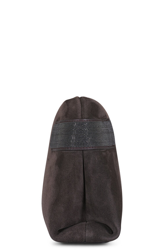 Brunello Cucinelli Brown Suede Essence Clutch - view 5