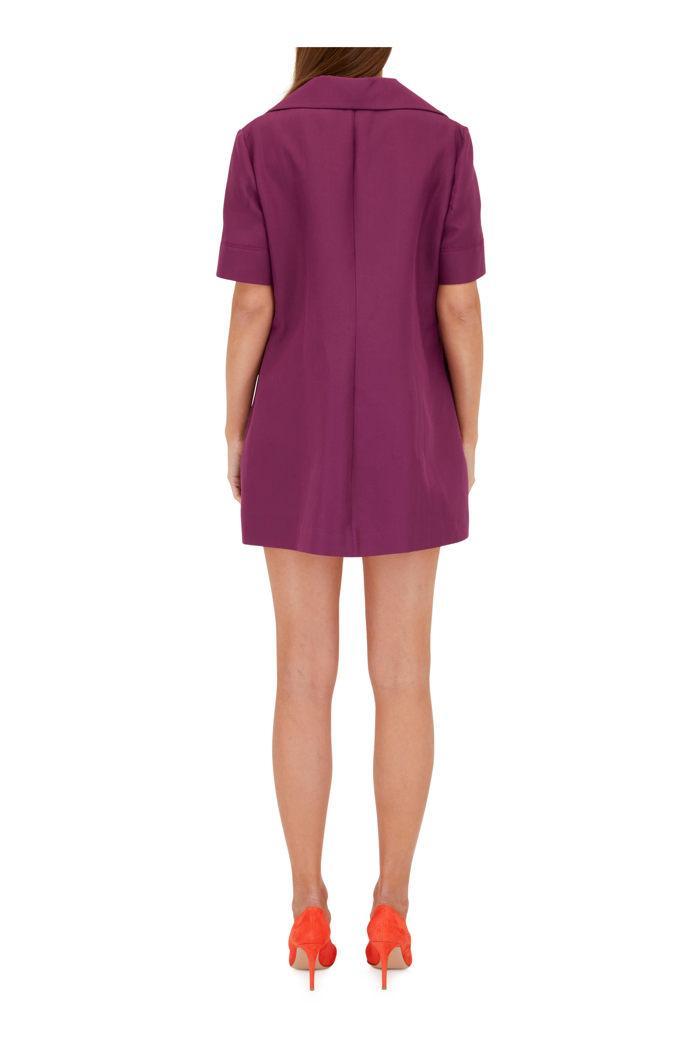 Valentino - Purple Crepe Couture Cotton Dress