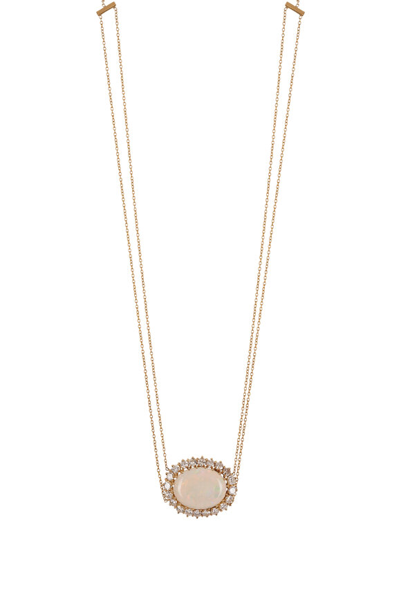 Renee Lewis - Antique Diamond Opal Pendant Necklace