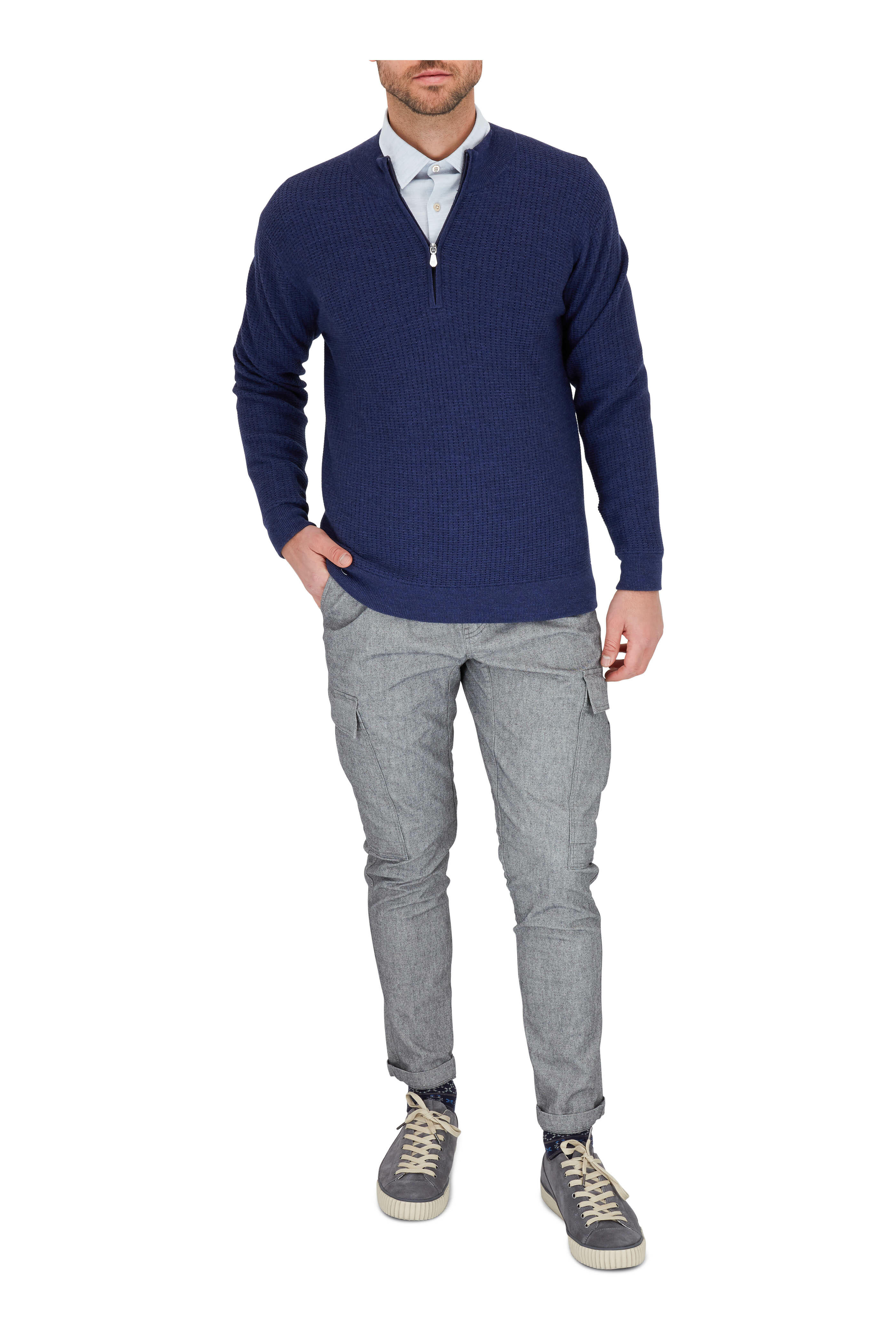 John Varvatos - Gray Vulcanized Suede Low-Top Sneaker