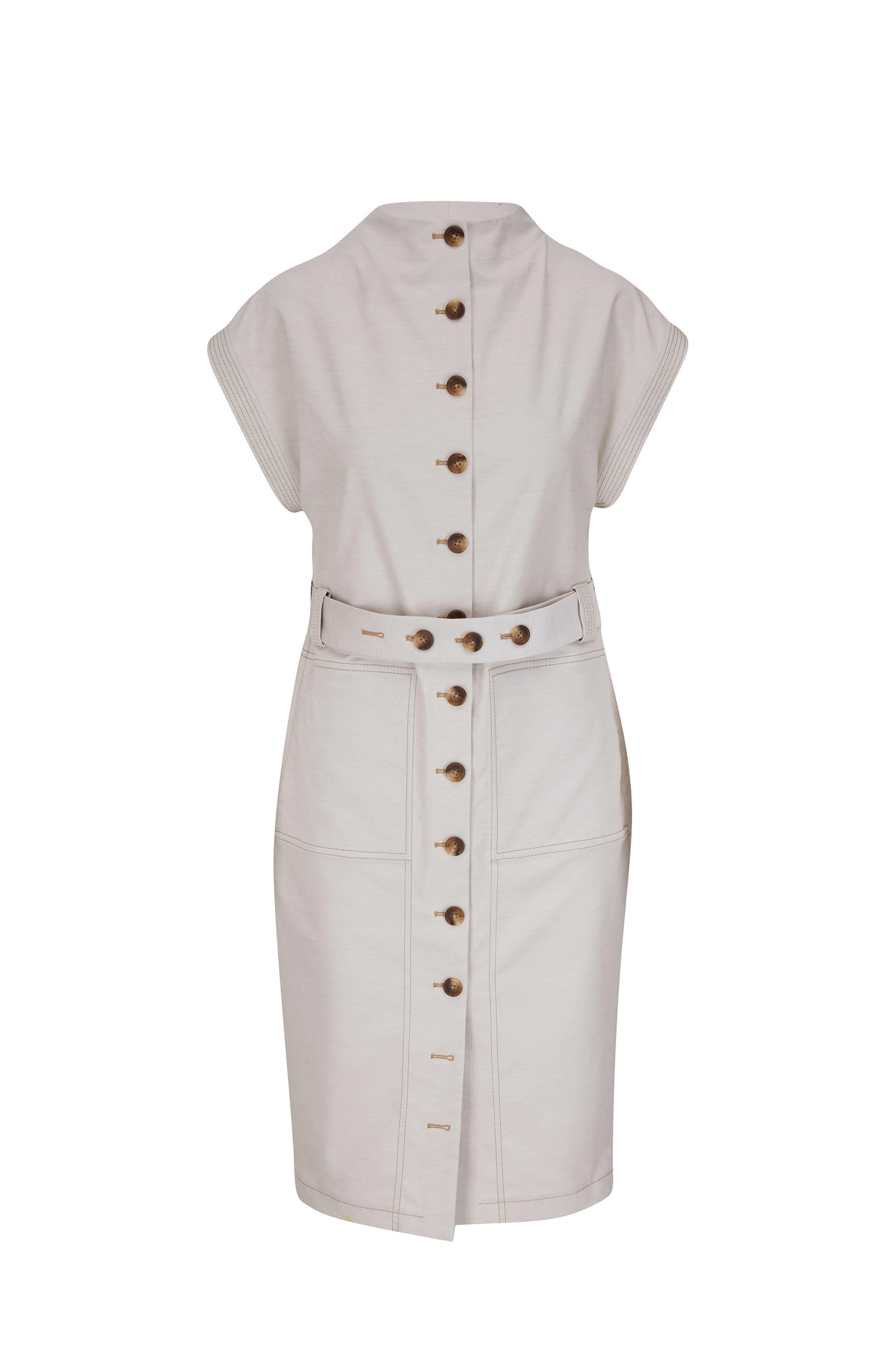 KZ_K Studio Gratien Sand & Off White Long Vest Dress