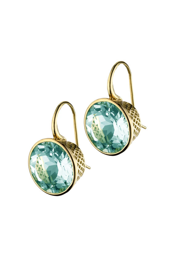 Ray Griffiths Medium Blue Amethyst Round Earrings