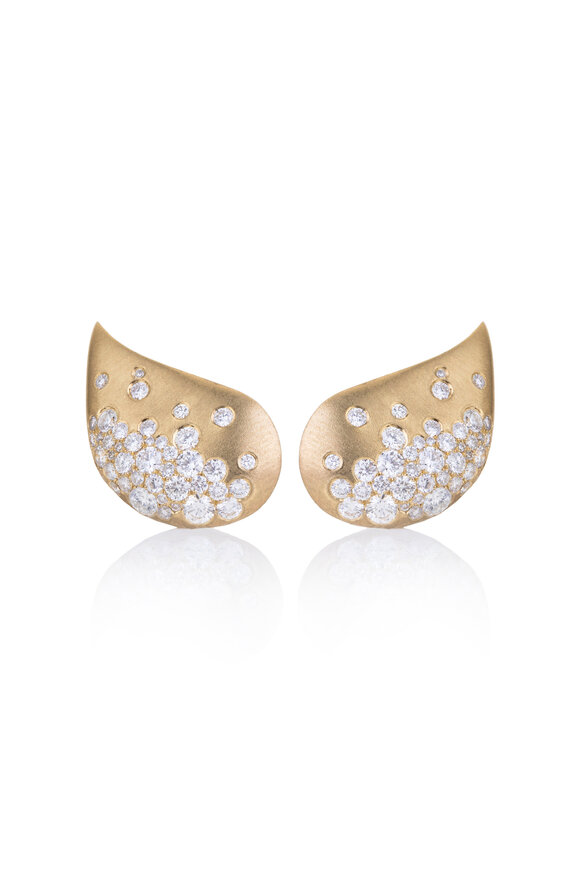 Nada Ghazal 18k Yellow Gold Diamond Fuse Glamour Earrings - view 1