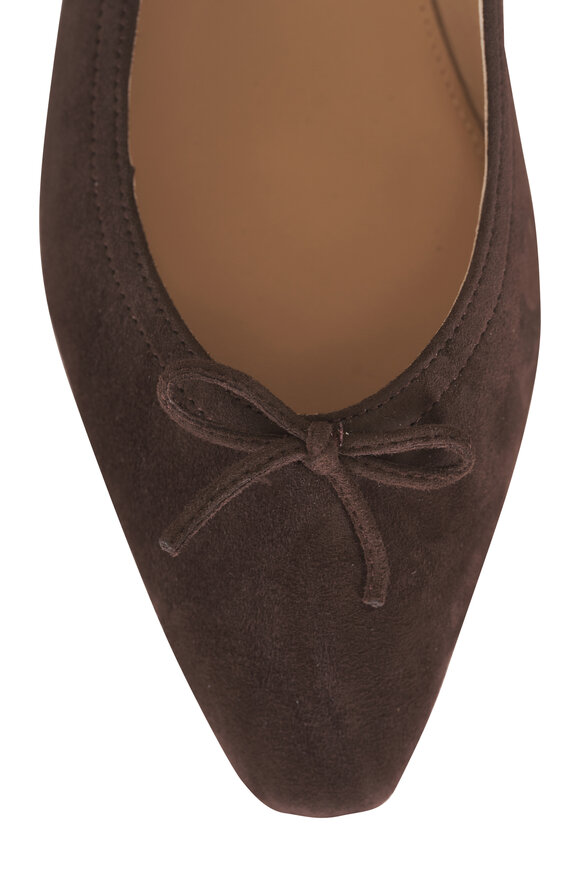 Veronica Beard Cailey Espresso Suede Flat - view 5