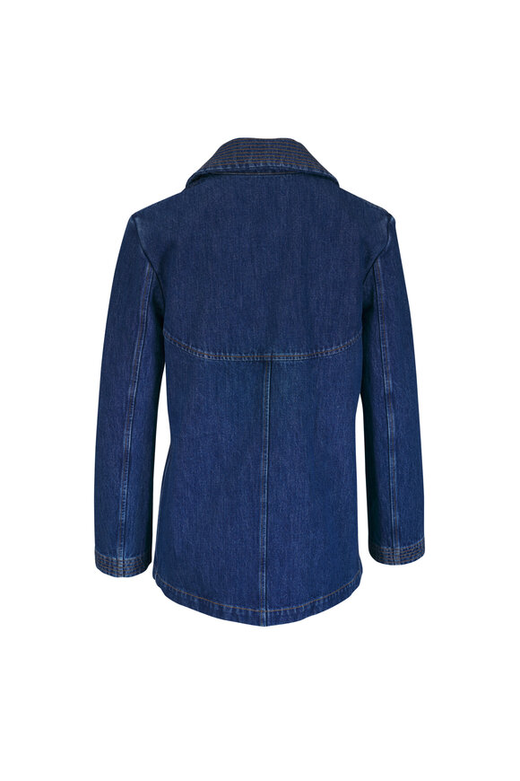 Valentino Medium Blue Denim Vlogo Coat - view 3