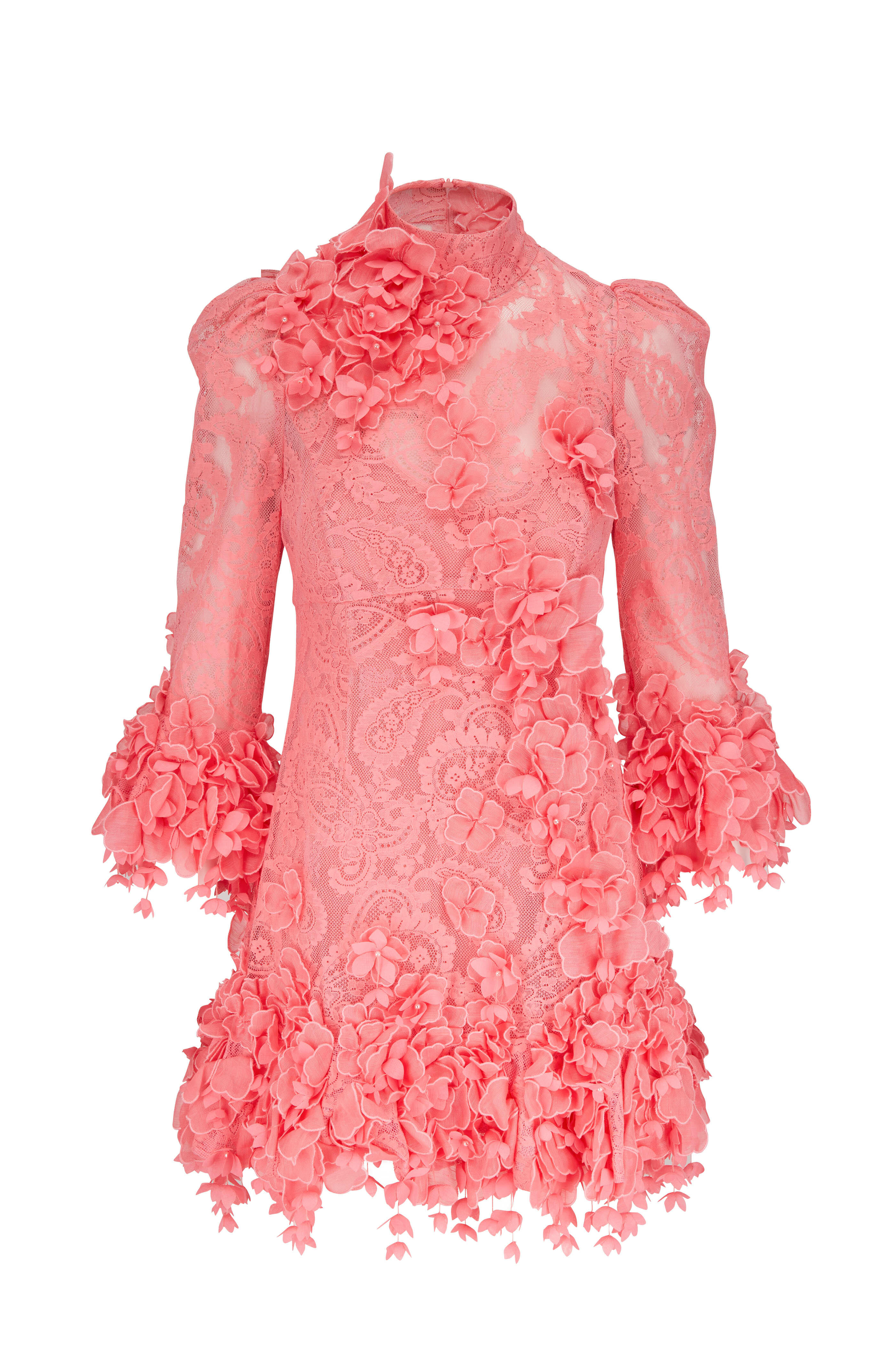 Zimmermann - Guava High Tide Lace Mini Dress | Mitchell Stores