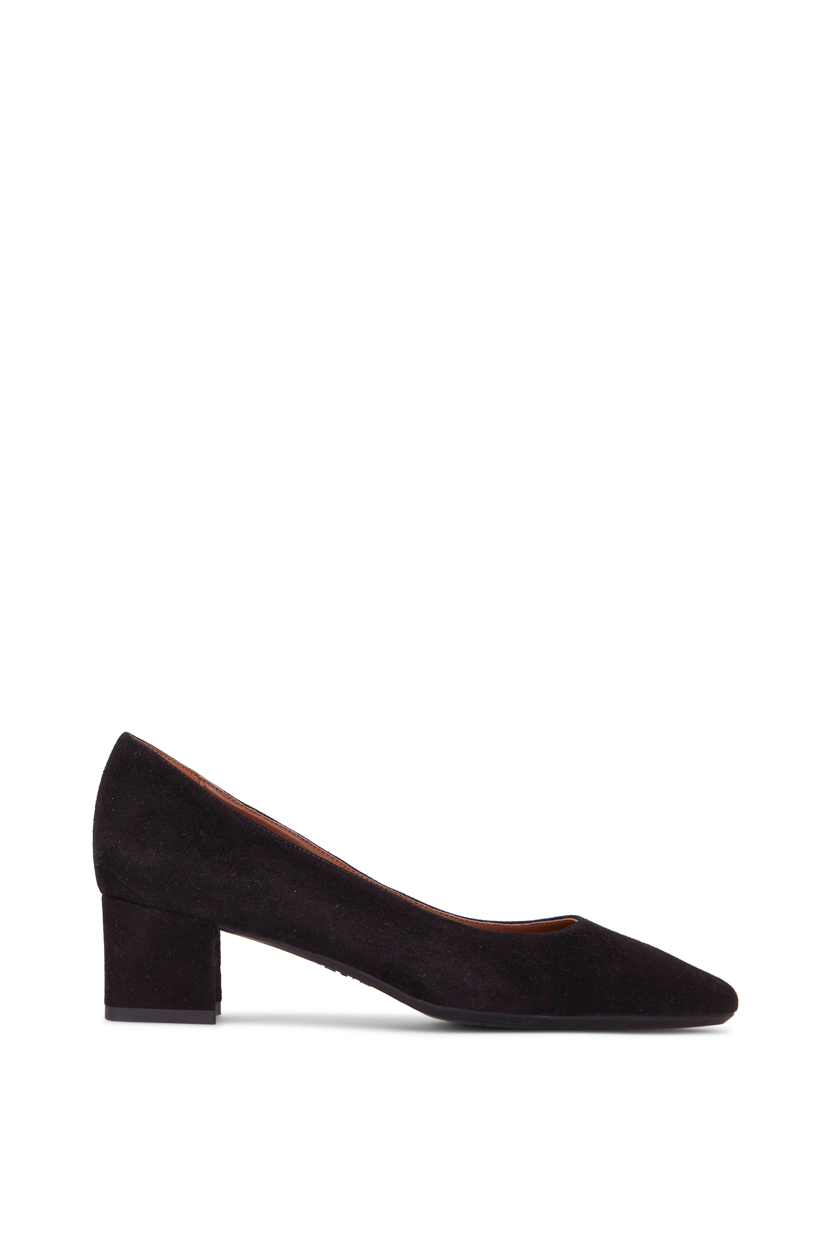 Aquatalia Pasha Black Suede Pump 40mm Mitchell Stores