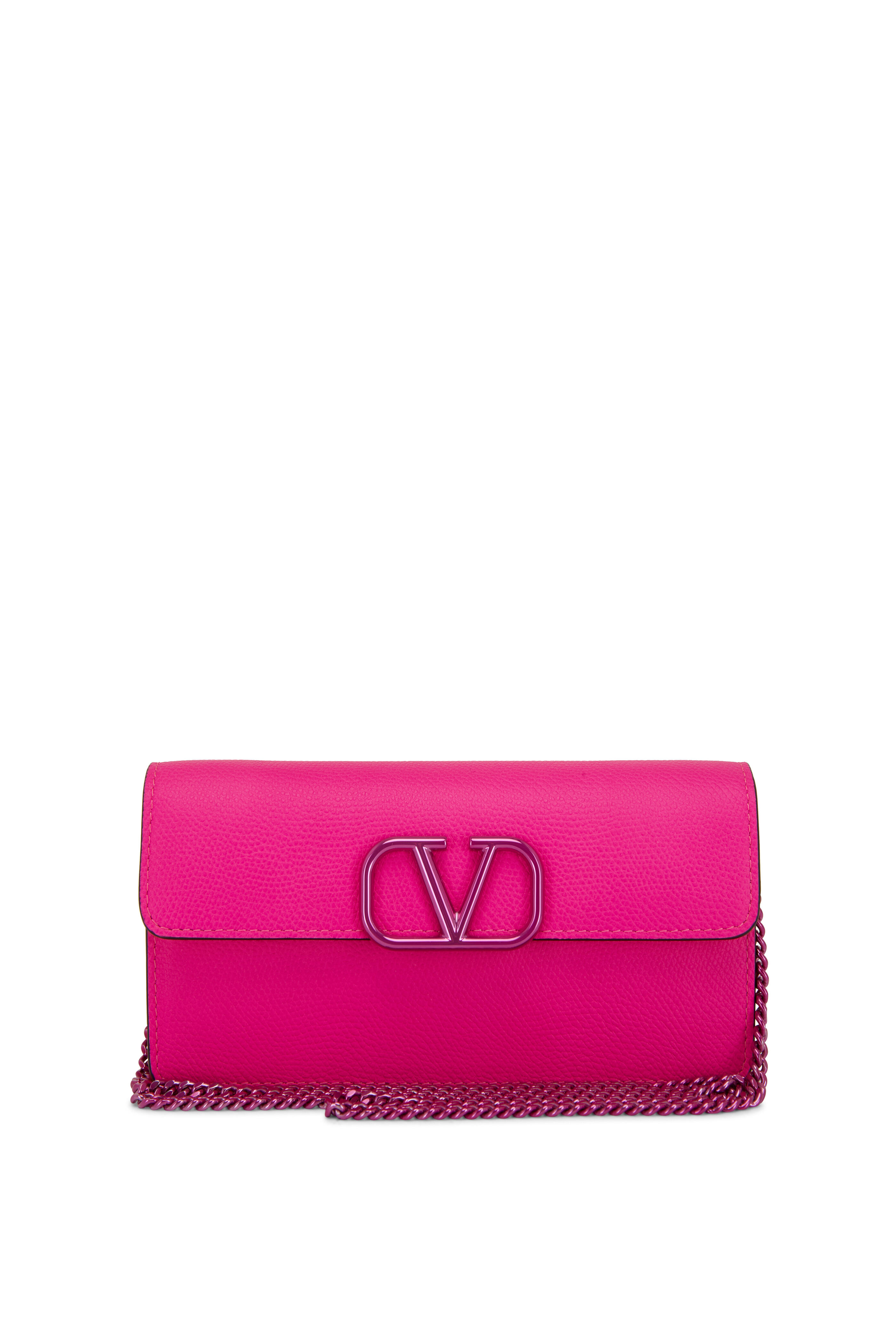 Valentino Garavani - Signature Hot Pink Chain Wallet