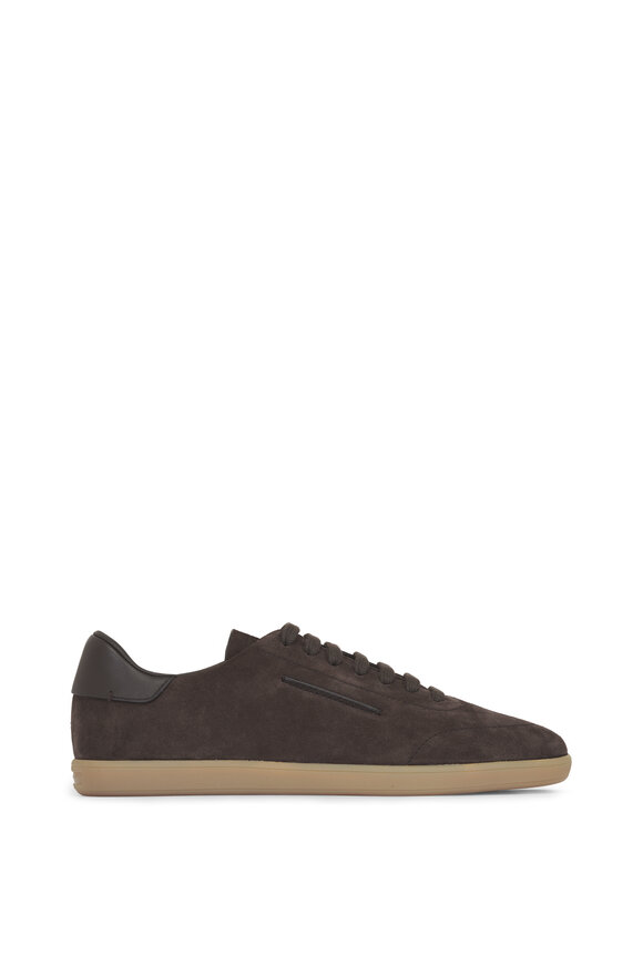 Zegna Dark Brown Suede Low Top Sneaker - view 2