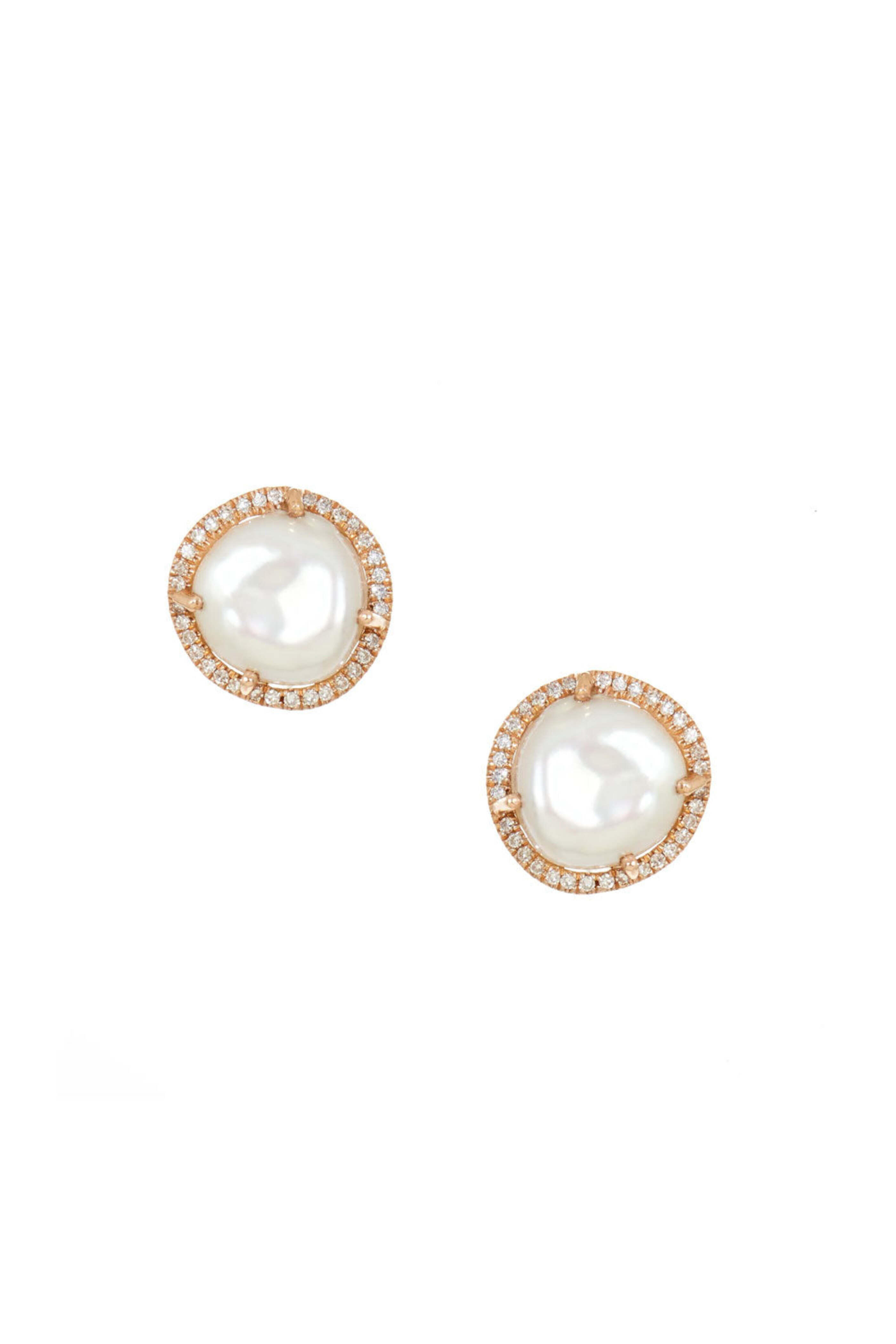 Kai Linz - Diamond and Pearl Post Earrings