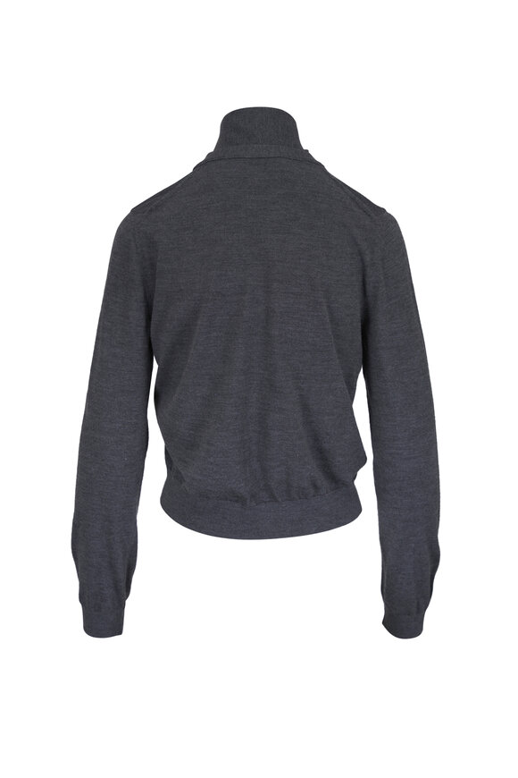Miu Miu Gray Tie Neck Cardigan - view 2