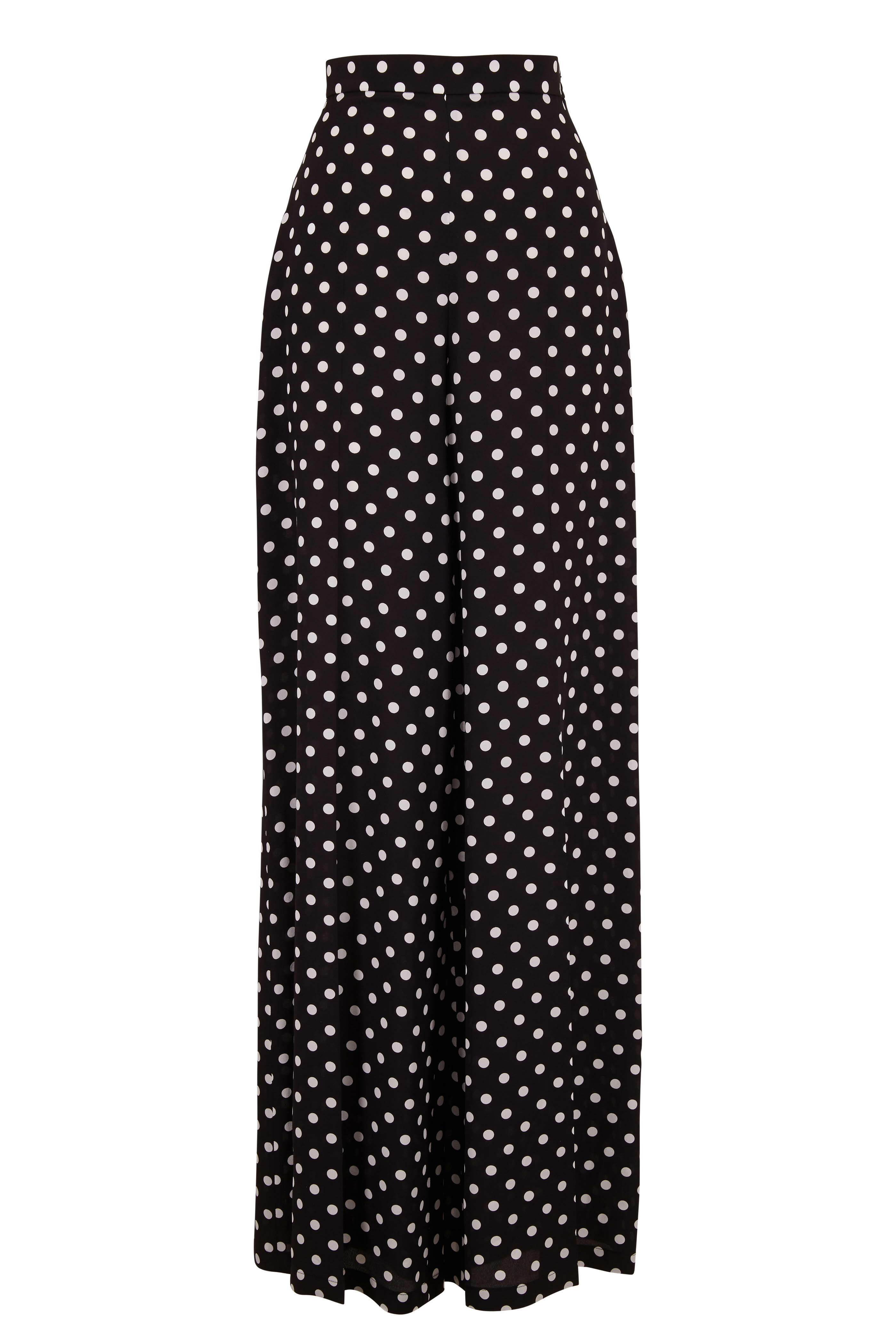 Michael Kors Collection - Black & White Silk Polka Dot Palazzo Pant