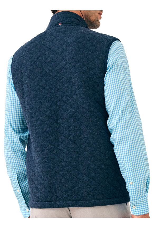 Faherty Brand - Epic Navy Mélange Quilted Fleece Vest