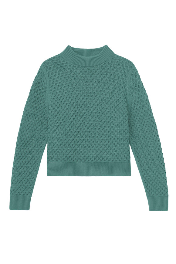 Lafayette 148 New York - Wool-Cashmere Textured Stitch Ivy Vine Sweater