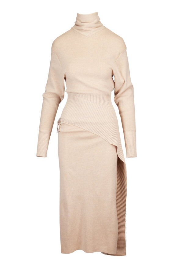 Lanvin Draped Moonstone Midi Sweater Dress - view 1