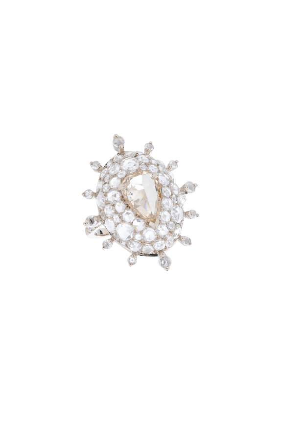 Nam Cho - 18K White Gold Champagne Diamond Ring