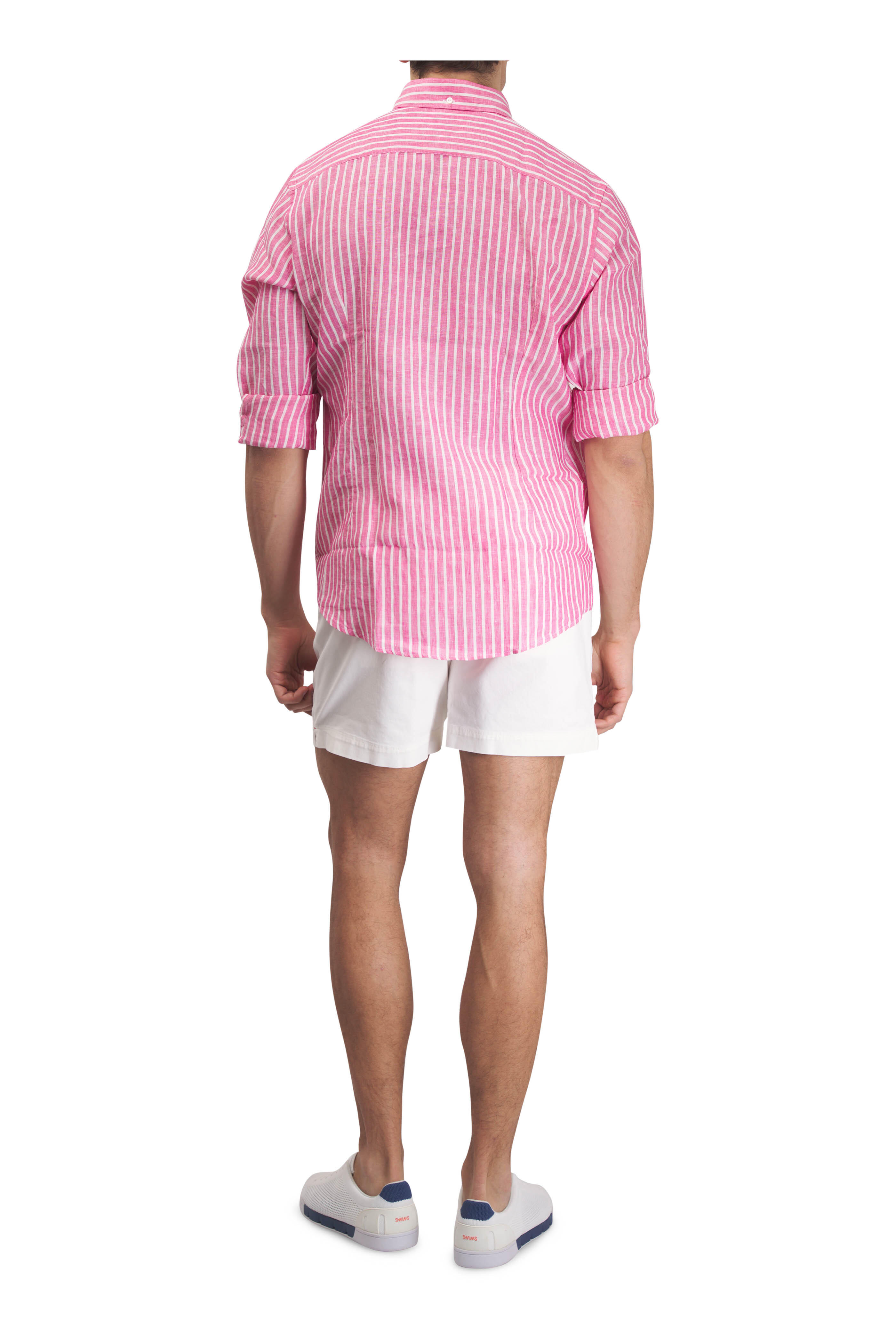 Eton - Pink & White Stripe Linen Dress Shirt