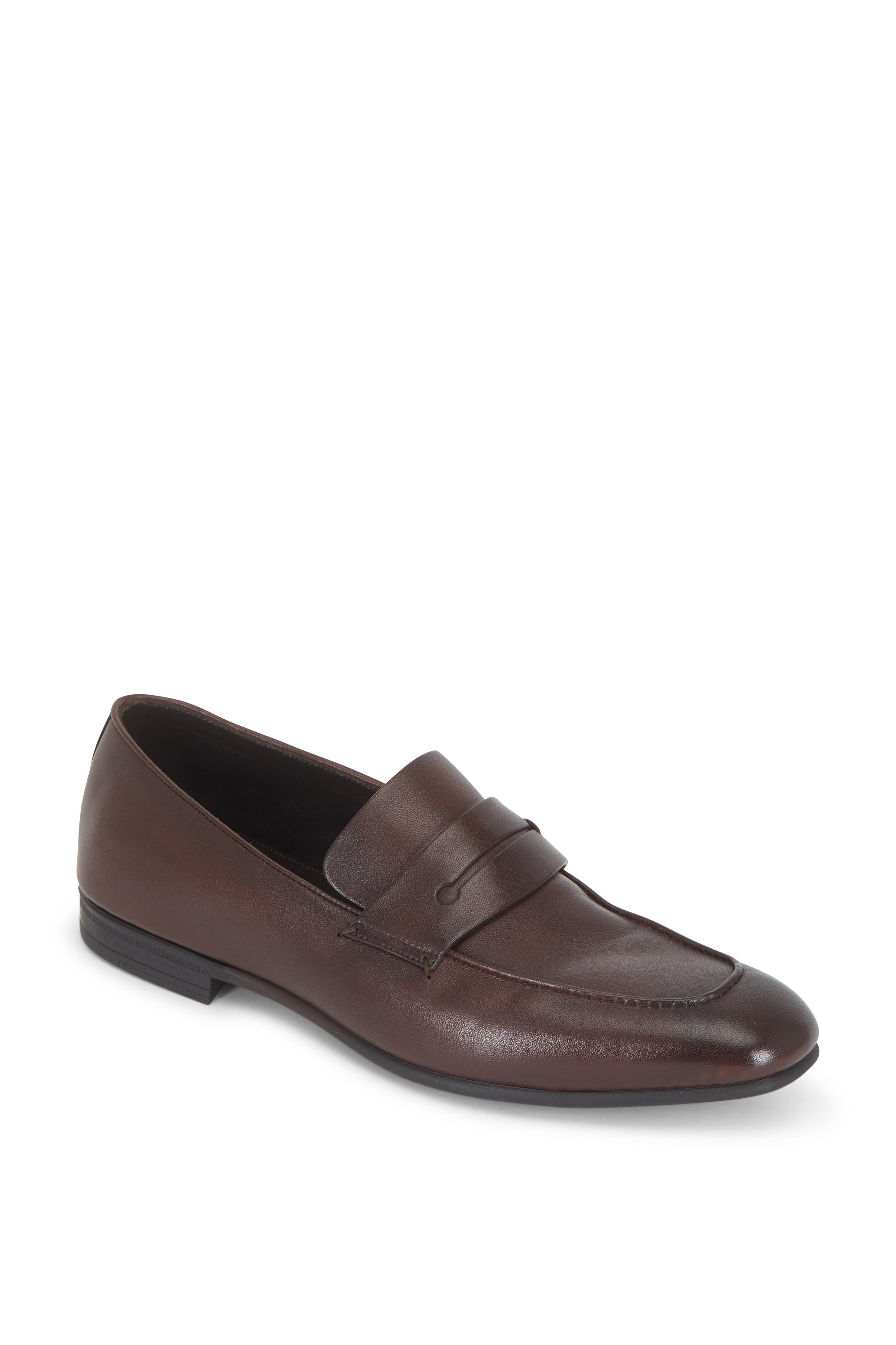 Zegna - Asola Dark Brown Nappa Leather Loafer | Mitchell Stores display picture 2